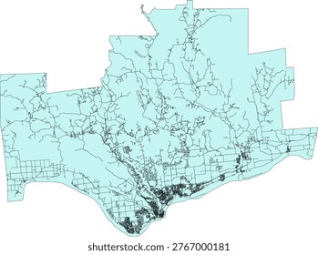 Canada Quebec CMA (Census Metropolitan Area) Ottawa - Gatineau (Quebec part) Boundary and Road Vector Map