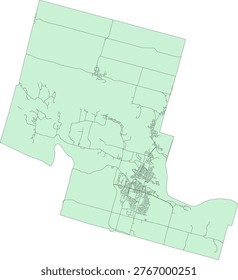 Canada Quebec CMA (Census Metropolitan Area) Alma Boundary and Road Vector Map