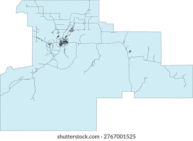 Canada Quebec CMA (Census Metropolitan Area) Val-d'Or Boundary and Road Vector Map