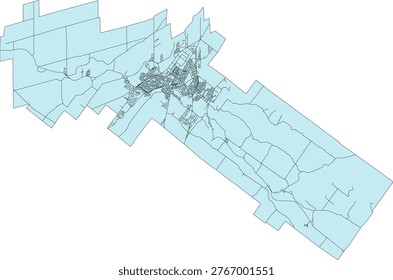 Canada Quebec CMA (Census Metropolitan Area) Victoriaville Boundary and Road Vector Map
