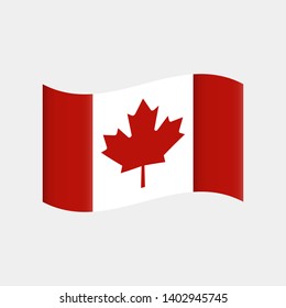 Canada realistic waving flag vector illustration. National country background symbol. Independence day.