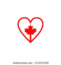 Plantilla de diseño de ilustración de vector de bandera roja de Canadá