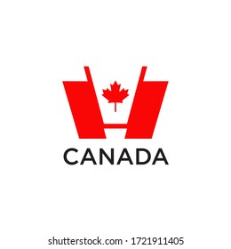 Canada red flag vector illustration design template