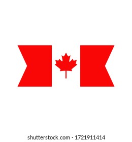 Plantilla de diseño de ilustración de vector de bandera roja de Canadá