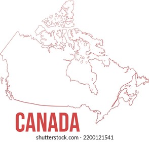 Canada red gradient isolated outline map