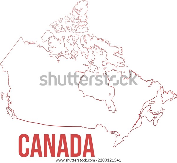 Canada Red Gradient Isolated Outline Map Stock Vector (royalty Free 