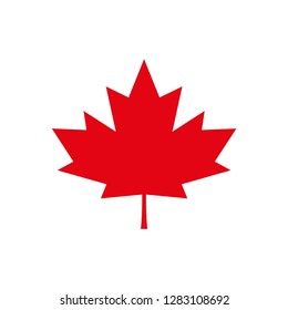 Canada Red Leaf Icon Vector Symbol Stock Vector (Royalty Free) 1283108692