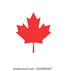 Canada red maple leaf symbol, vector illustration.