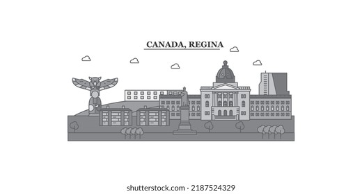 Canada, Regina City Skyline Isolated Vector Illustration, Icons