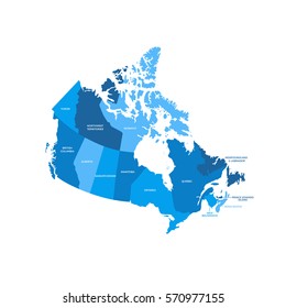 Mapa de las regiones del Canadá