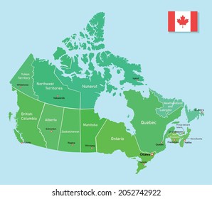 Canada regions map. Vector illustration
