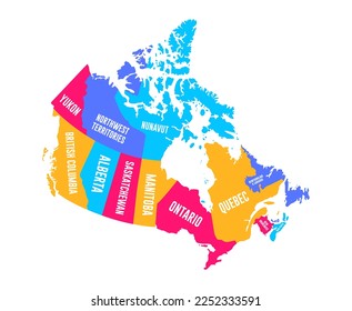 Canada Regions Map Vector Illustration