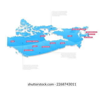 Canada Regions Map Vector Illustration
