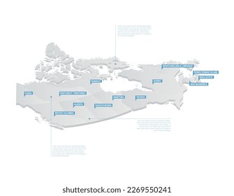 Canada Regions Map Vector Illustration