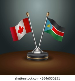 Tabela Canadá e República do Sudão do Norte sinaliza relação com plano de fundo gradiente