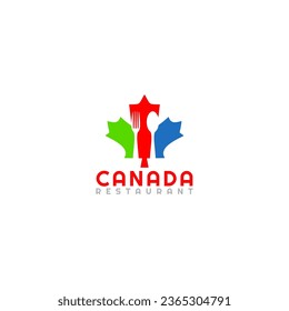 Canada Restaurant Logo Design Vector