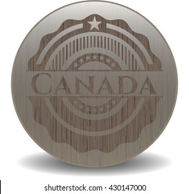 Canada retro style wood emblem