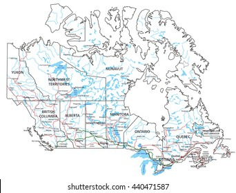 Road Map Of Canada With Cities Canada Road Map Images, Stock Photos & Vectors | Shutterstock