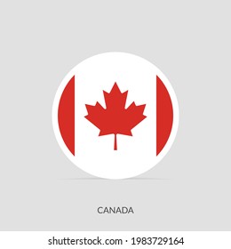 Icono de la bandera de la ronda de Canadá con sombra.