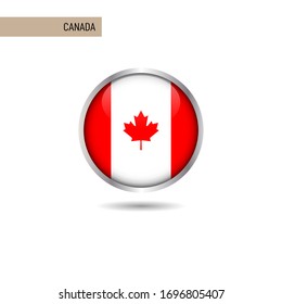 Canada round flag vector design template