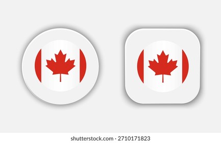 Canada Rounded National Flag Button Icon