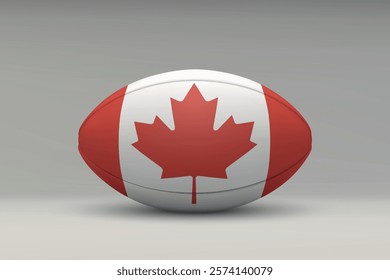 Canada rugby ball featuring the national flag design on a gray background