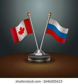 Tabela do Canadá e da Rússia sinaliza relação com plano de fundo gradiente