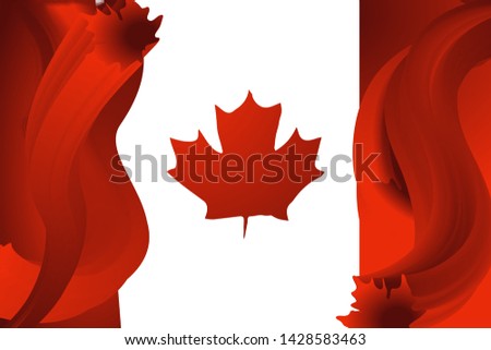 Canada s flag emblem. symbol of July 1st - Canada Day. National Celebration theme on flag with red maple leafes. Vector icon