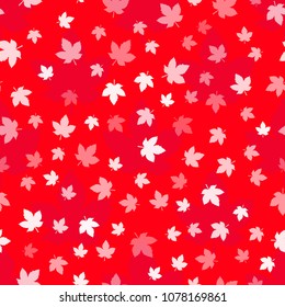 Canada seamless pattern. Vector background with red and white maple leaves. EPS 10.