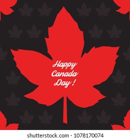 Canada seamless pattern. Vector background with red  maple leaves. EPS 10. Happy Canada Day Celebration Banner. 1st July Holiday. 