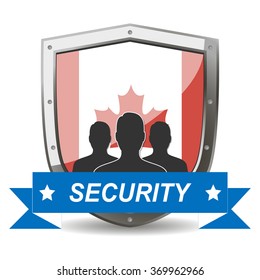 Canada Security. Security icon shield. Human Security. 
