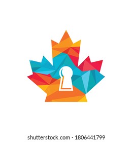 Canada security vector logo design. Canada padlock vector icon design.
