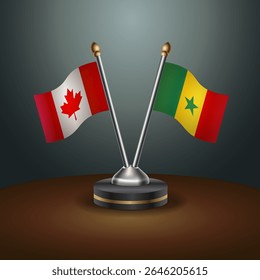 Canada and Senega table flags relation with gradient backgrund