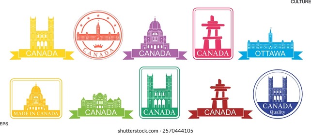 Canada set. Isolated Canada on white background