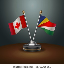 Canada and Seychelles table flags relation with gradient backgrund