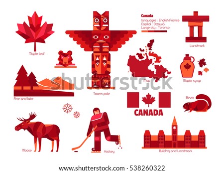 Canada sign and symbol, Info-graphic elements.
