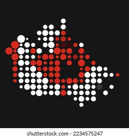Canada Silhouette Pixelated pattern map illustration