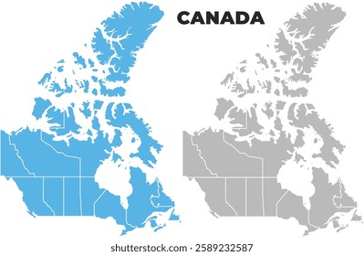 Canada simple maps flat illustration