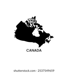 Canada simple vector map outline.