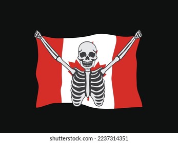 canada skull football fans flag