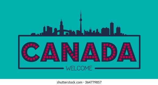 Canada Skyline silhouette plate vector design