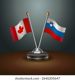 Canada and Slovenia table flags relation with gradient backgrund
