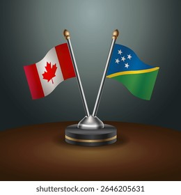 Canada and Solomon Islands table flags relation with gradient backgrund