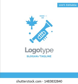 Canada, Speaker, Laud Blue Solid Logo Template. Place for Tagline