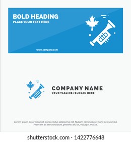Canada, Speaker, Laud SOlid Icon Website Banner and Business Logo Template