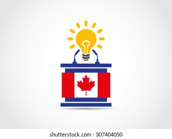 Canada Speech Podium Full Of Idea