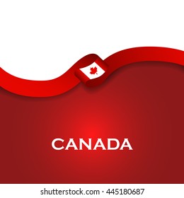 Canada sport style flag ribbon classic style. Vector Illustration