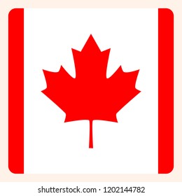  Canada square flag button, social media communication sign, business icon.