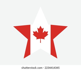 Canada Star Flag. Canadian Star Shape Flag. Country National Banner Icon Symbol Vector 2D Flat Artwork Graphic Illustration svg