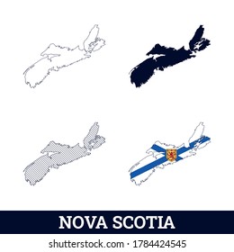 Canada State Nova Scotia Map with flag vector